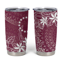 Maroon Kuki Airani Tapakau Tumbler Cup Tribal Anchor Mix Tiare LT7 Maroon - Polynesian Pride