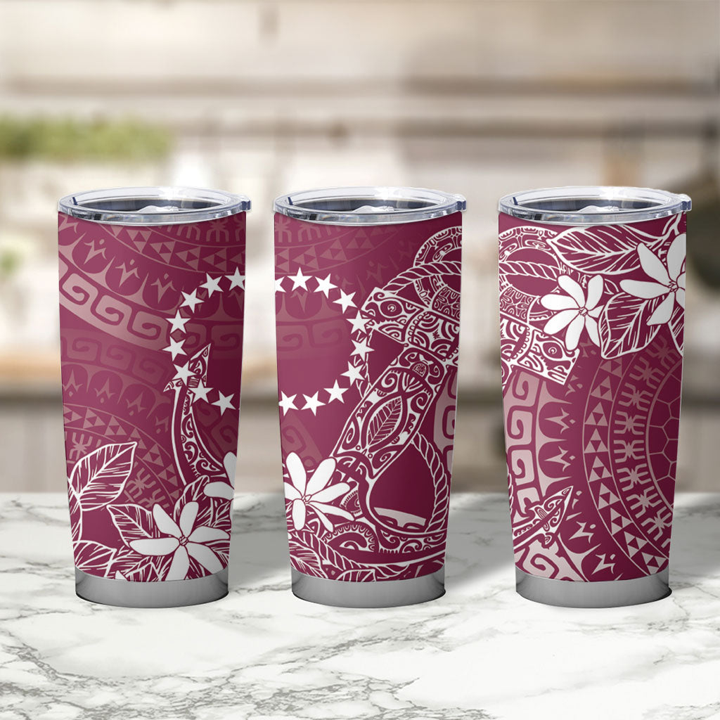 Maroon Kuki Airani Tapakau Tumbler Cup Tribal Anchor Mix Tiare LT7 - Polynesian Pride
