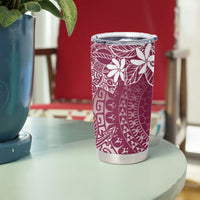 Maroon Kuki Airani Tapakau Tumbler Cup Tribal Anchor Mix Tiare LT7 - Polynesian Pride