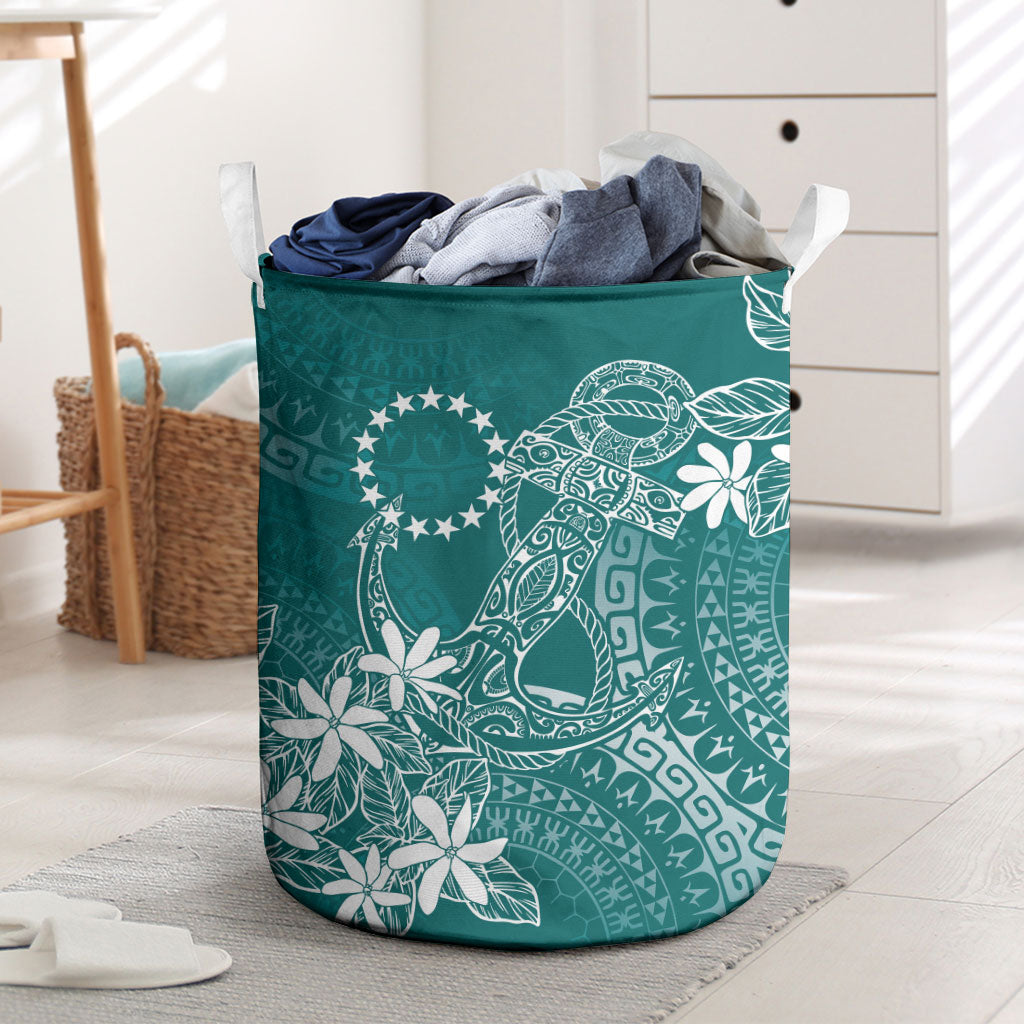 Teal Kuki Airani Tapakau Laundry Basket Tribal Anchor Mix Tiare LT7 Teal - Polynesian Pride