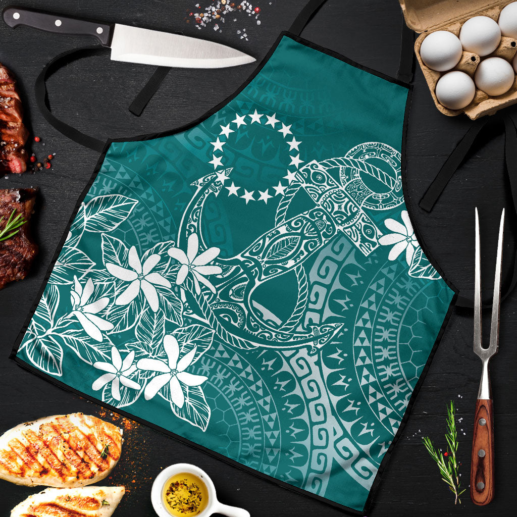 Teal Kuki Airani Tapakau Apron Tribal Anchor Mix Tiare LT7 Teal - Polynesian Pride