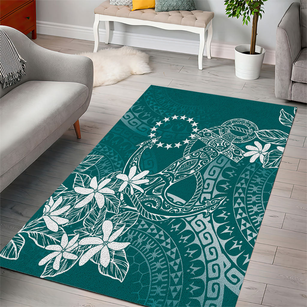 Teal Kuki Airani Tapakau Area Rug Tribal Anchor Mix Tiare