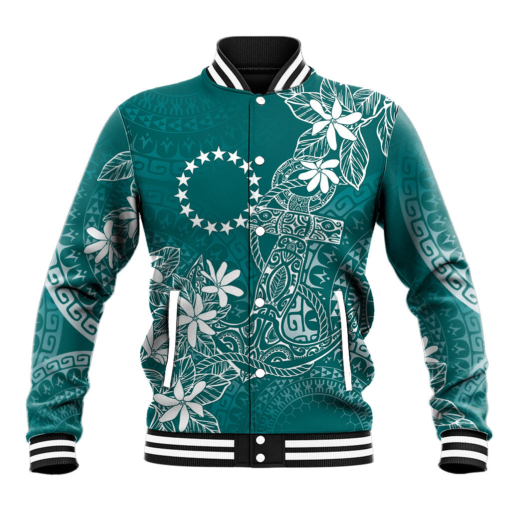 Teal Kuki Airani Tapakau Baseball Jacket Tribal Anchor Mix Tiare LT7 Unisex Teal - Polynesian Pride