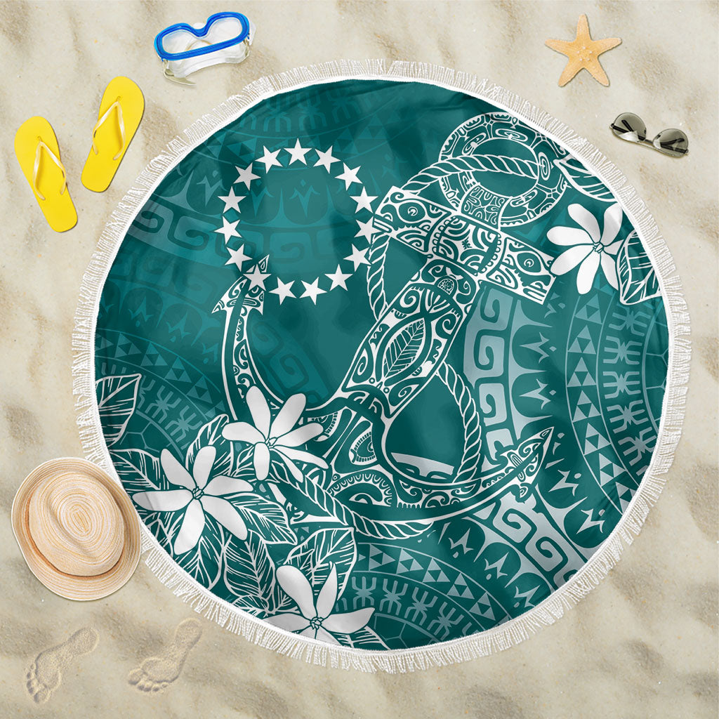 Teal Kuki Airani Tapakau Beach Blanket Tribal Anchor Mix Tiare LT7 One Size 150cm Teal - Polynesian Pride