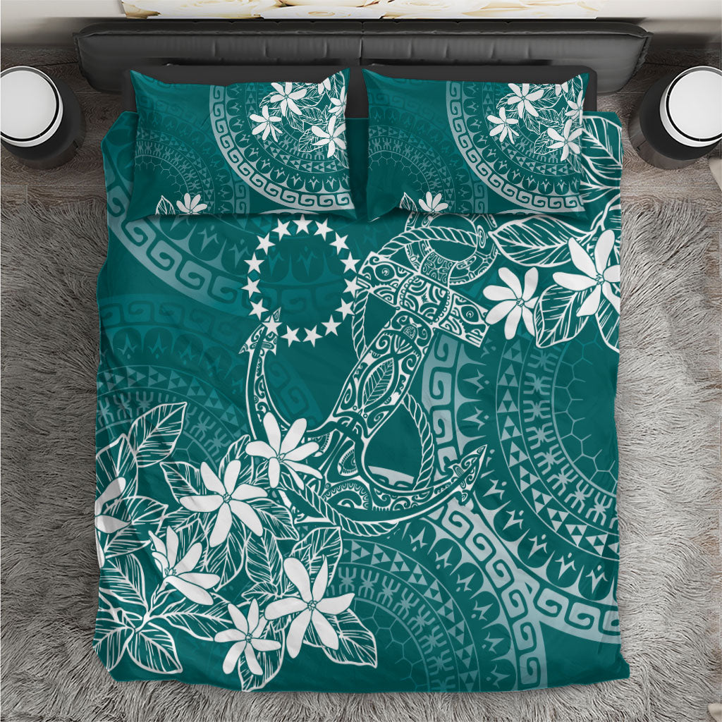 Teal Kuki Airani Tapakau Bedding Set Tribal Anchor Mix Tiare LT7 Teal - Polynesian Pride