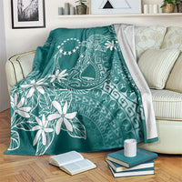 Teal Kuki Airani Tapakau Blanket Tribal Anchor Mix Tiare LT7 Teal - Polynesian Pride
