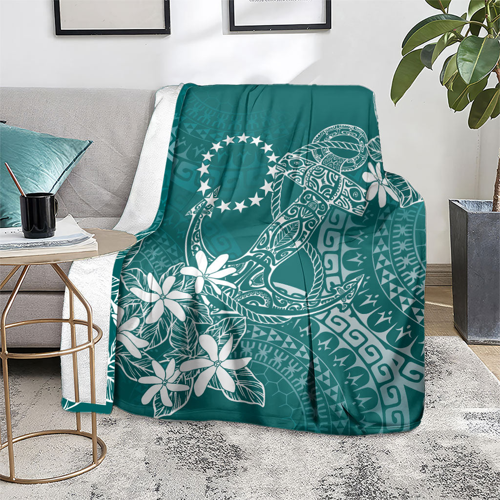 Teal Kuki Airani Tapakau Blanket Tribal Anchor Mix Tiare LT7 - Polynesian Pride