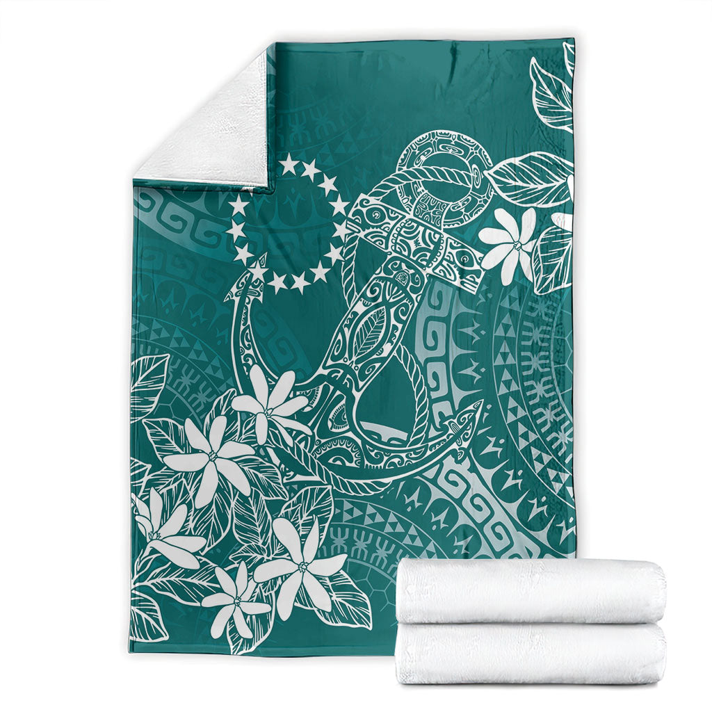Teal Kuki Airani Tapakau Blanket Tribal Anchor Mix Tiare LT7 - Polynesian Pride