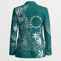 Teal Kuki Airani Tapakau Blazer Tribal Anchor Mix Tiare LT7 - Polynesian Pride