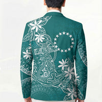 Teal Kuki Airani Tapakau Blazer Tribal Anchor Mix Tiare LT7 - Polynesian Pride