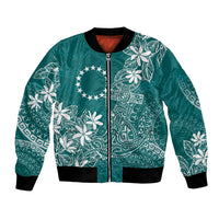 Teal Kuki Airani Tapakau Bomber Jacket Tribal Anchor Mix Tiare LT7 Unisex Teal - Polynesian Pride