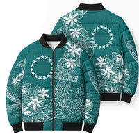 Teal Kuki Airani Tapakau Bomber Puffer Jacket Tribal Anchor Mix Tiare LT7 - Polynesian Pride
