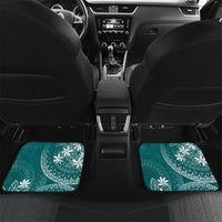 Teal Kuki Airani Tapakau Car Mats Tribal Anchor Mix Tiare LT7 Set 2pcs - Back Teal - Polynesian Pride