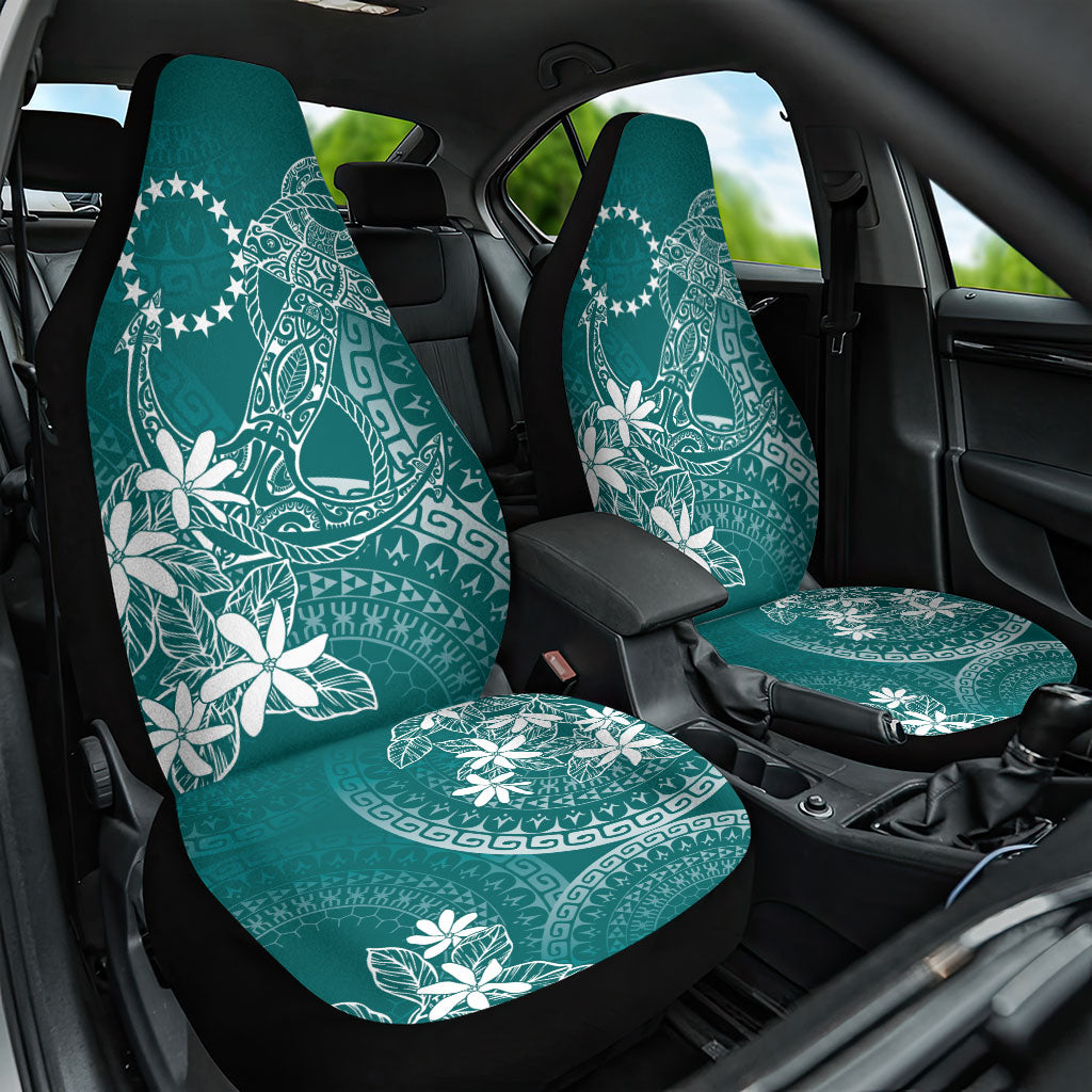 Teal Kuki Airani Tapakau Car Seat Cover Tribal Anchor Mix Tiare LT7 One Size Teal - Polynesian Pride