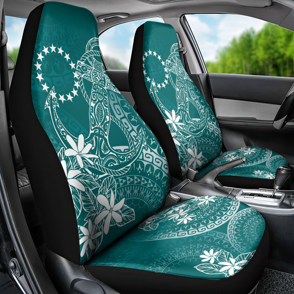 Teal Kuki Airani Tapakau Car Seat Cover Tribal Anchor Mix Tiare