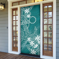 Teal Kuki Airani Tapakau Door Cover Tribal Anchor Mix Tiare LT7 - Polynesian Pride