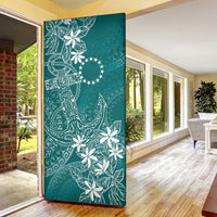 Teal Kuki Airani Tapakau Door Cover Tribal Anchor Mix Tiare LT7 - Polynesian Pride