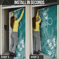 Teal Kuki Airani Tapakau Door Cover Tribal Anchor Mix Tiare LT7 - Polynesian Pride