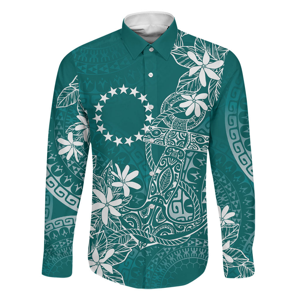 Teal Kuki Airani Tapakau Family Matching Summer Maxi Dress and Hawaiian Shirt Tribal Anchor Mix Tiare