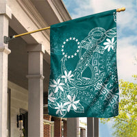 Teal Kuki Airani Tapakau Garden Flag Tribal Anchor Mix Tiare