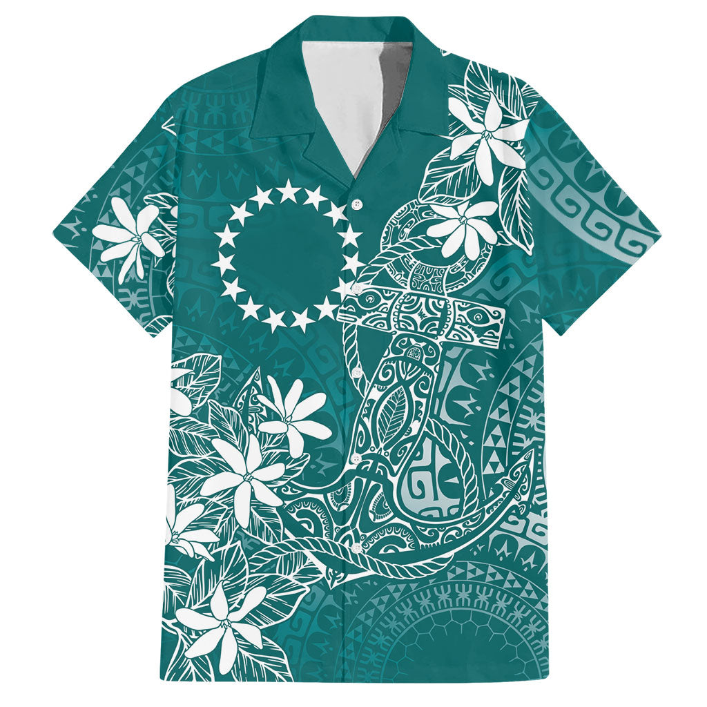 Teal Kuki Airani Tapakau Hawaiian Shirt Tribal Anchor Mix Tiare LT7 Teal - Polynesian Pride