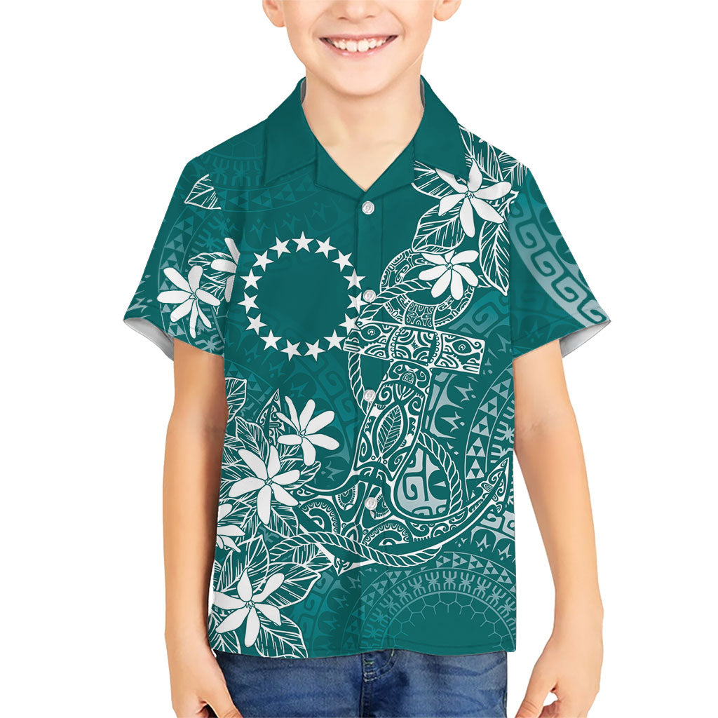 Teal Kuki Airani Tapakau Hawaiian Shirt Tribal Anchor Mix Tiare LT7 - Polynesian Pride