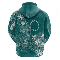 Teal Kuki Airani Tapakau Hoodie Tribal Anchor Mix Tiare LT7 - Polynesian Pride