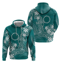 Teal Kuki Airani Tapakau Hoodie Tribal Anchor Mix Tiare LT7 - Polynesian Pride