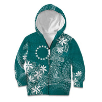 Teal Kuki Airani Tapakau Kid Hoodie Tribal Anchor Mix Tiare