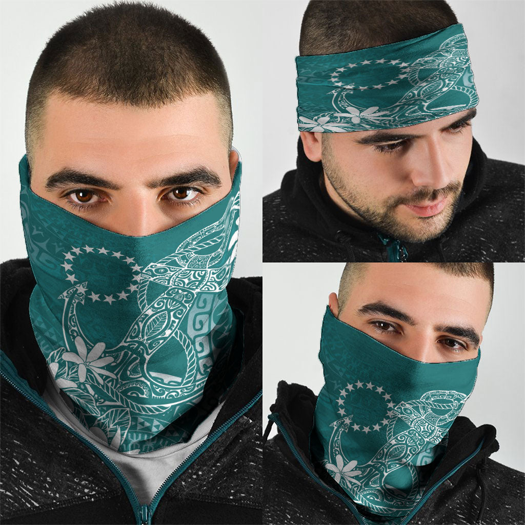 Teal Kuki Airani Tapakau Neck Gaiter Tribal Anchor Mix Tiare