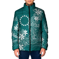 Teal Kuki Airani Tapakau Padded Jacket Tribal Anchor Mix Tiare LT7 Men Teal - Polynesian Pride
