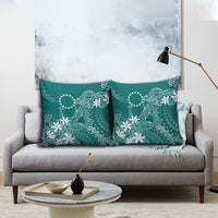 Teal Kuki Airani Tapakau Pillow Cover Tribal Anchor Mix Tiare