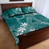 Teal Kuki Airani Tapakau Quilt Bed Set Tribal Anchor Mix Tiare