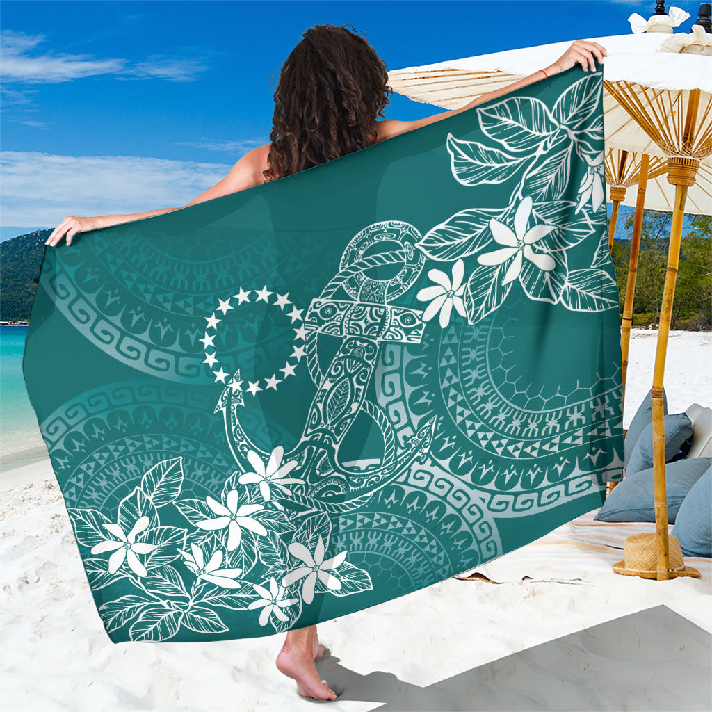 Teal Kuki Airani Tapakau Sarong Tribal Anchor Mix Tiare LT7 One Size 44 x 66 inches Teal - Polynesian Pride