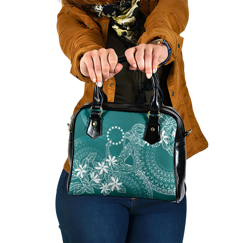 Teal Kuki Airani Tapakau Shoulder Handbag Tribal Anchor Mix Tiare LT7 One Size Teal - Polynesian Pride