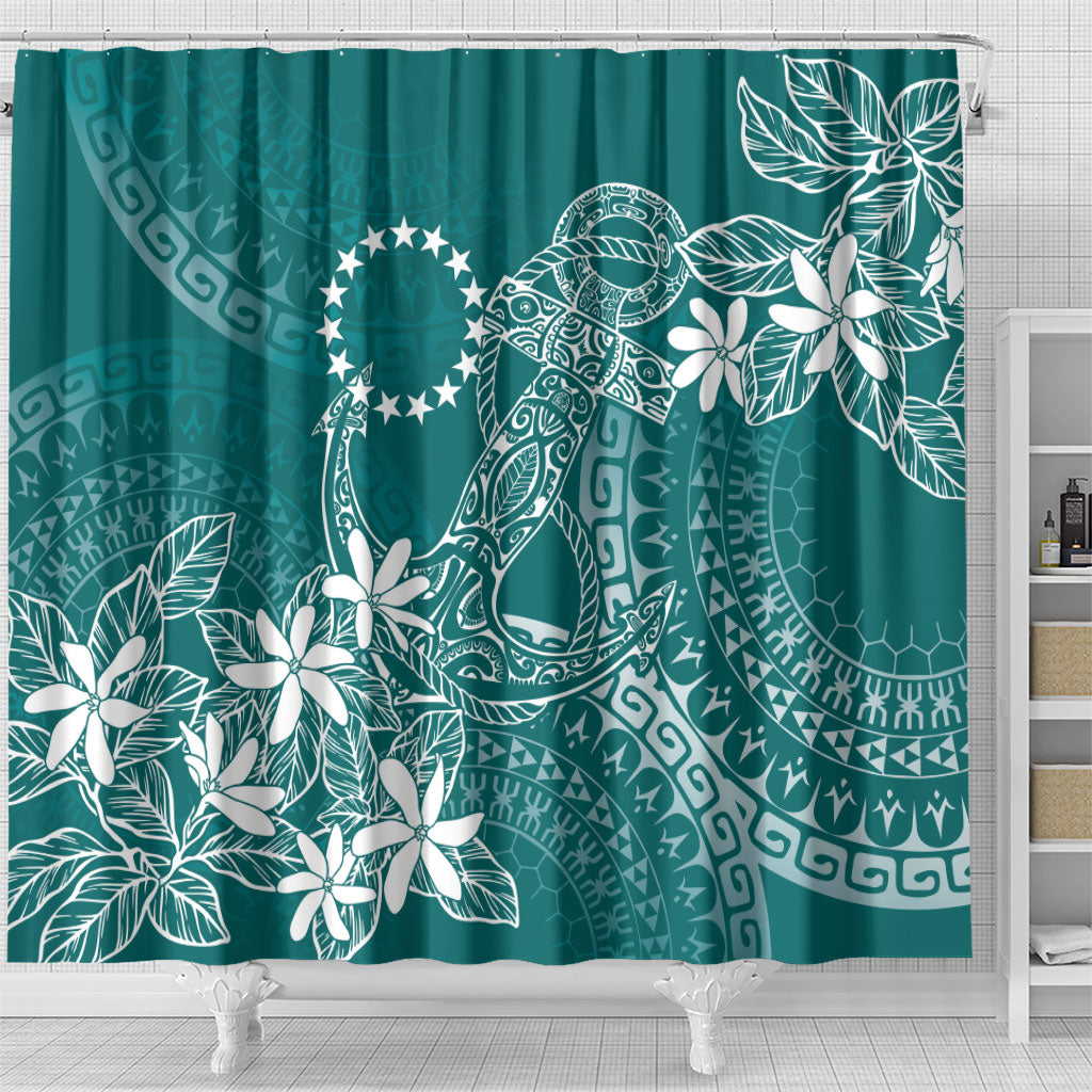 Teal Kuki Airani Tapakau Shower Curtain Tribal Anchor Mix Tiare