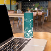 Teal Kuki Airani Tapakau Skinny Tumbler Tribal Anchor Mix Tiare