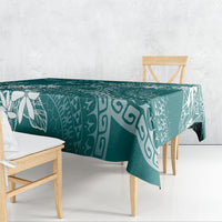 Teal Kuki Airani Tapakau Tablecloth Tribal Anchor Mix Tiare LT7 - Polynesian Pride