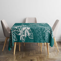 Teal Kuki Airani Tapakau Tablecloth Tribal Anchor Mix Tiare LT7 - Polynesian Pride