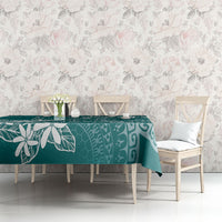 Teal Kuki Airani Tapakau Tablecloth Tribal Anchor Mix Tiare LT7 - Polynesian Pride