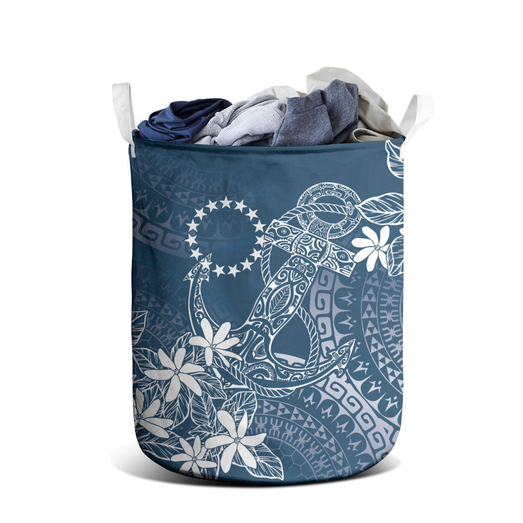 Navy Kuki Airani Tapakau Laundry Basket Tribal Anchor Mix Tiare LT7 - Polynesian Pride