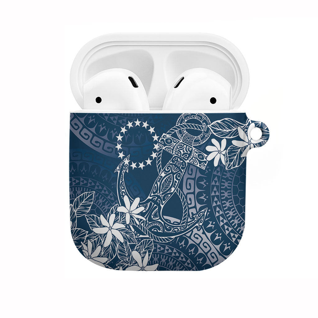 Navy Kuki Airani Tapakau AirPods Case Tribal Anchor Mix Tiare LT7 Navy - Polynesian Pride