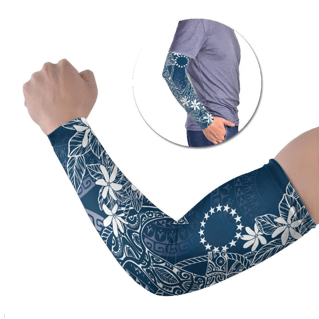 Navy Kuki Airani Tapakau Arm Sleeves Tribal Anchor Mix Tiare LT7 Set of 2 Navy - Polynesian Pride