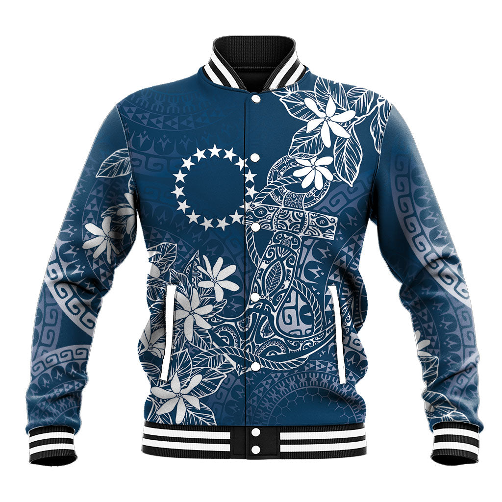Navy Kuki Airani Tapakau Baseball Jacket Tribal Anchor Mix Tiare LT7 Unisex Navy - Polynesian Pride