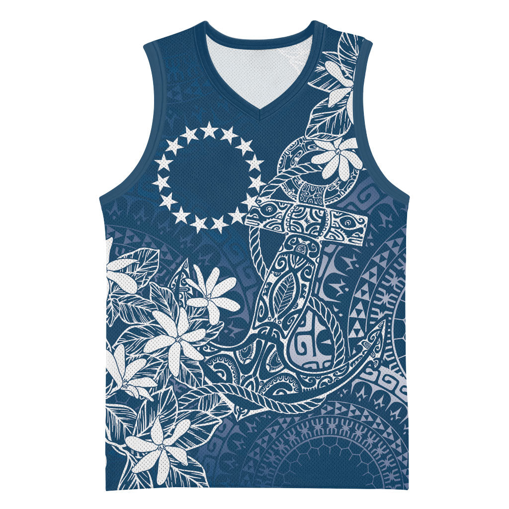 Navy Kuki Airani Tapakau Basketball Jersey Tribal Anchor Mix Tiare LT7 Unisex Navy - Polynesian Pride