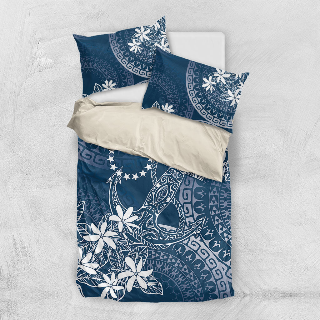 Navy Kuki Airani Tapakau Bedding Set Tribal Anchor Mix Tiare LT7 US Twin 172cm x 218cm Navy - Polynesian Pride