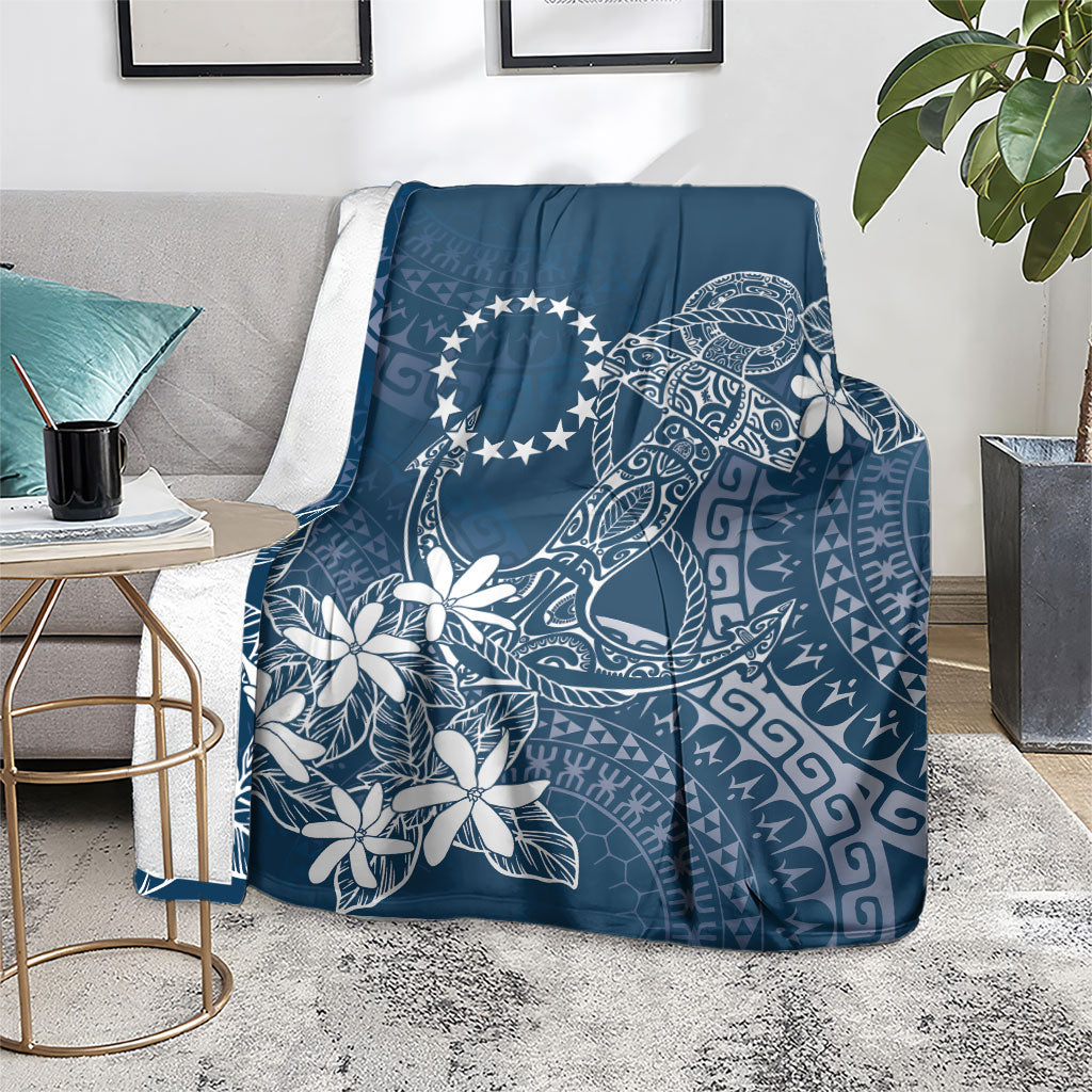 Navy Kuki Airani Tapakau Blanket Tribal Anchor Mix Tiare LT7 - Polynesian Pride