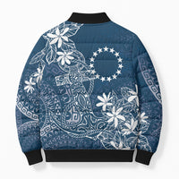 Navy Kuki Airani Tapakau Bomber Puffer Jacket Tribal Anchor Mix Tiare LT7 - Polynesian Pride