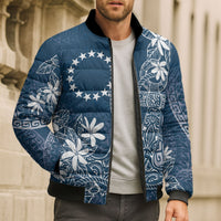 Navy Kuki Airani Tapakau Bomber Puffer Jacket Tribal Anchor Mix Tiare LT7 - Polynesian Pride