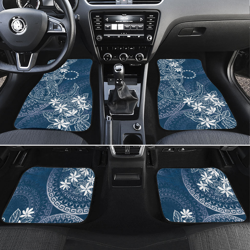 Navy Kuki Airani Tapakau Car Mats Tribal Anchor Mix Tiare LT7 Set 4pcs Navy - Polynesian Pride